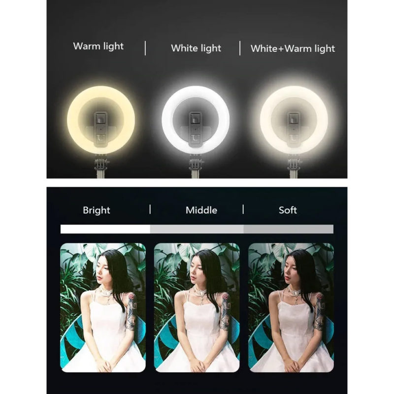 Bastão Pau Selfie 4 x 1 Ring Light Tripé Bluetooth Anel Luz Led - L07