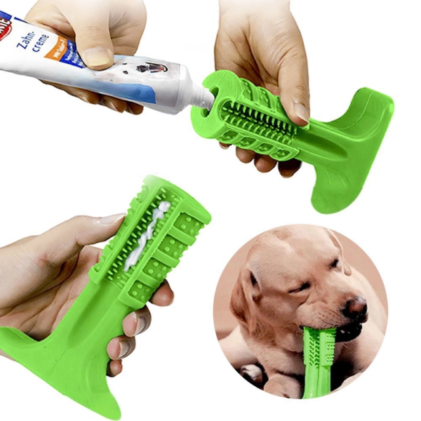 Escova de Dente Para Cachorro - Mordedor e Massageador - Pequeno