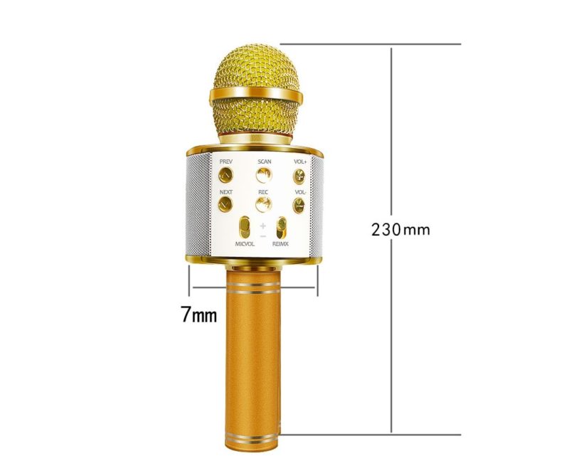 Microfone Ws 858 Bluetooth Gravador Sem Fio Karaokê Alto Falante Youtuber Reporter