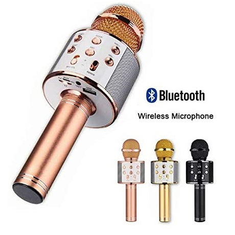Microfone Ws 858 Bluetooth Gravador Sem Fio Karaokê Alto Falante Youtuber Reporter