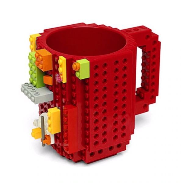 Caneca Lego Com Peças Bloquinhos para Montar 350ml