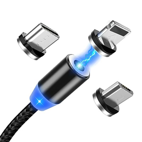 Cabo Magnético Usb Universal 3 x 1 iPhone Android Tipo C