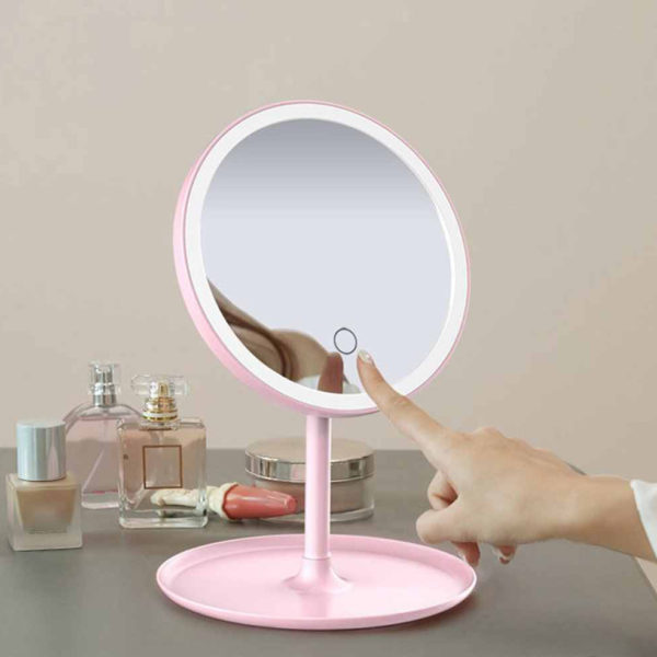 Espelho Maquiagem com Led Ring Light Touch de Mesa Makeup Mirror