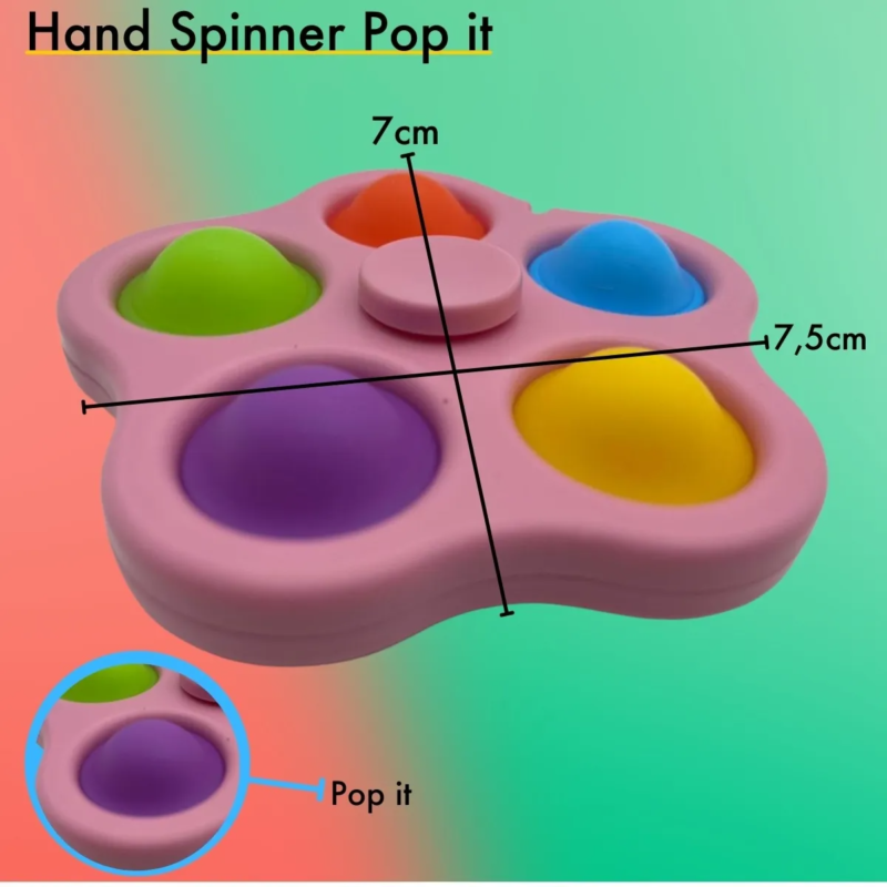 Hand Spinner Brinquedo Pop It Ant Stress Colorido 5 Pops