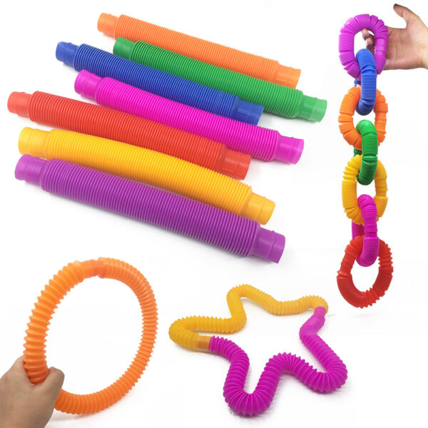 Pop Tube Fidget Toy Tubo Plástico Sifão Sensorial Pequeno