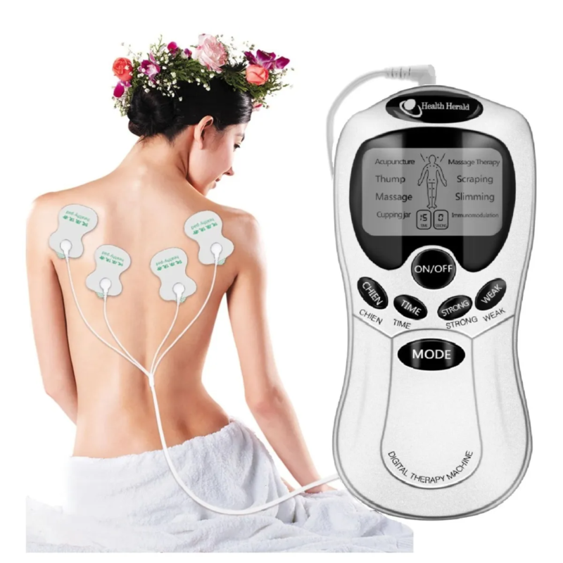 Aparelho Massagem Choque 4 Eletrodos Therapy Machine Massageador Muscular Tens e Fes