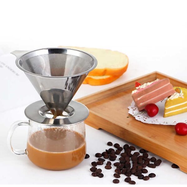 Filtro Coador de Café Inox com Base Sem Uso de Papel